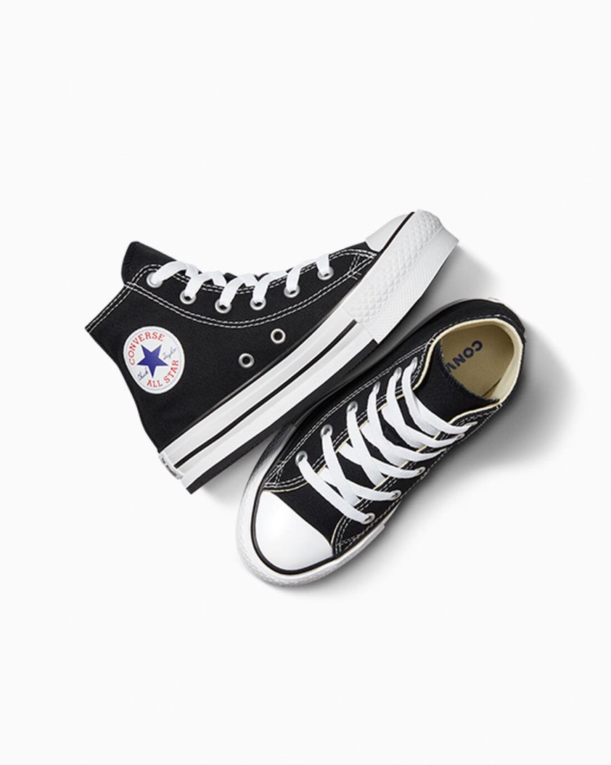 Girls' Converse Chuck Taylor All Star Lift High Top Platform Shoes Black / White / Black | AU 0864EY